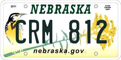 NE license plate CRM812