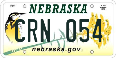 NE license plate CRN054