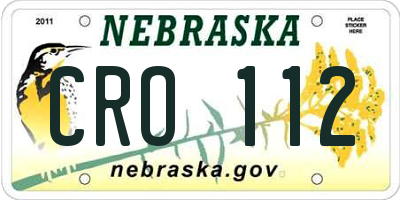 NE license plate CRO112