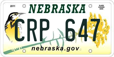 NE license plate CRP647