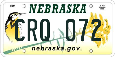 NE license plate CRQ072