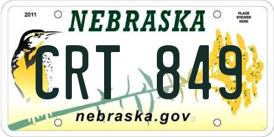 NE license plate CRT849