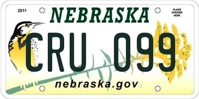 NE license plate CRU099