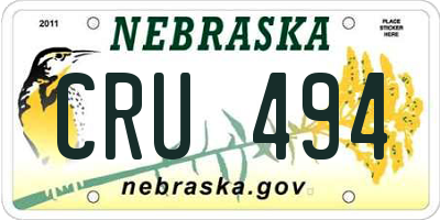 NE license plate CRU494