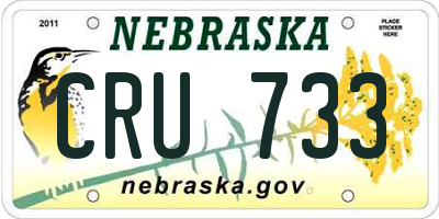 NE license plate CRU733