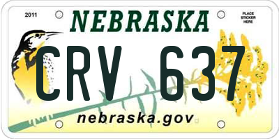 NE license plate CRV637