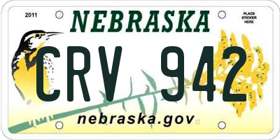 NE license plate CRV942
