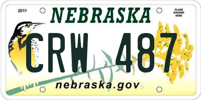 NE license plate CRW487