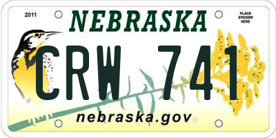 NE license plate CRW741