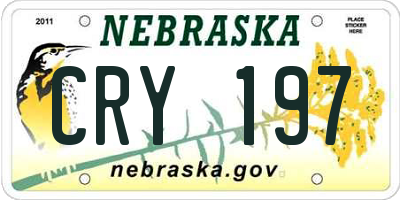 NE license plate CRY197