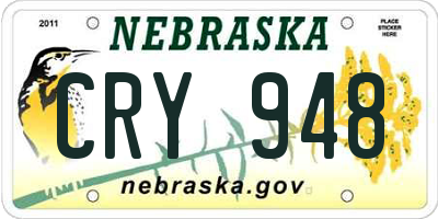 NE license plate CRY948
