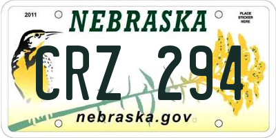 NE license plate CRZ294