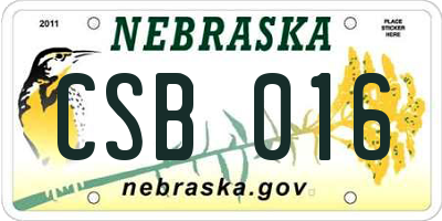 NE license plate CSB016
