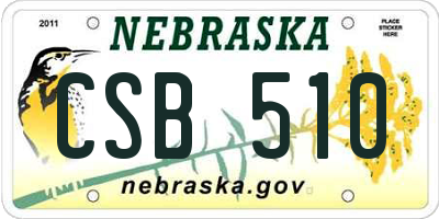 NE license plate CSB510