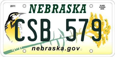 NE license plate CSB579