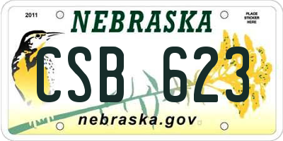 NE license plate CSB623