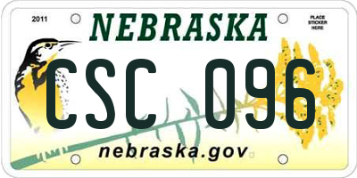 NE license plate CSC096