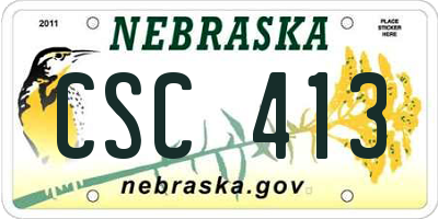 NE license plate CSC413