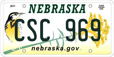 NE license plate CSC969