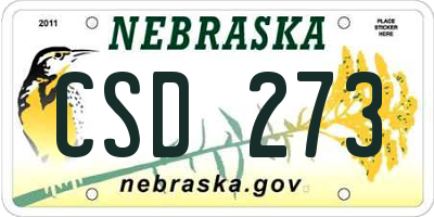 NE license plate CSD273