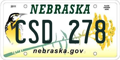NE license plate CSD278