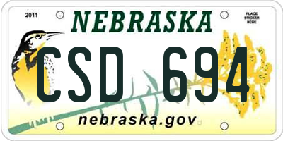 NE license plate CSD694