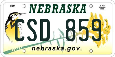 NE license plate CSD859