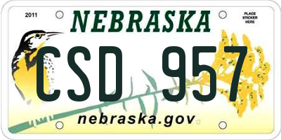NE license plate CSD957