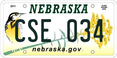 NE license plate CSE034