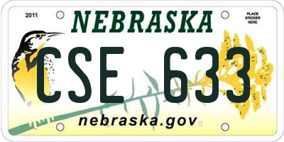 NE license plate CSE633