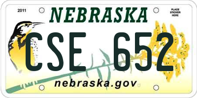 NE license plate CSE652