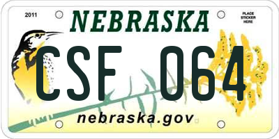 NE license plate CSF064