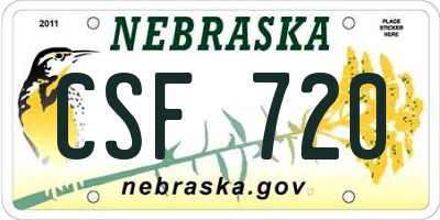 NE license plate CSF720