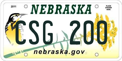 NE license plate CSG200
