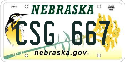 NE license plate CSG667