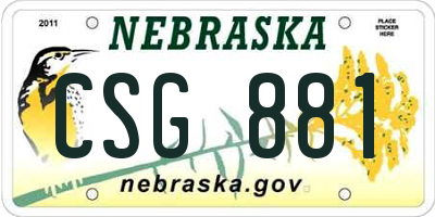NE license plate CSG881