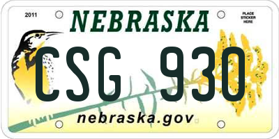 NE license plate CSG930