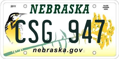 NE license plate CSG947