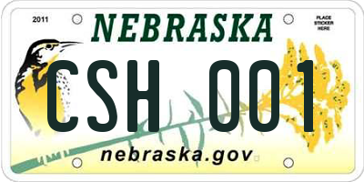 NE license plate CSH001