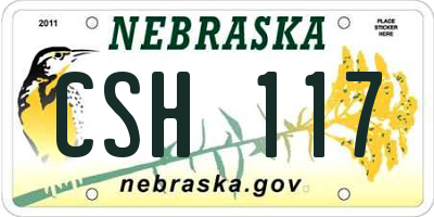 NE license plate CSH117