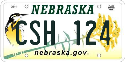 NE license plate CSH124