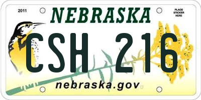 NE license plate CSH216