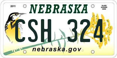 NE license plate CSH324
