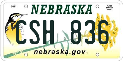 NE license plate CSH836