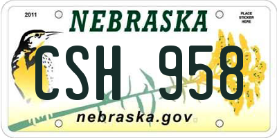 NE license plate CSH958