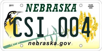 NE license plate CSI004