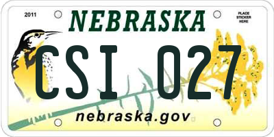 NE license plate CSI027