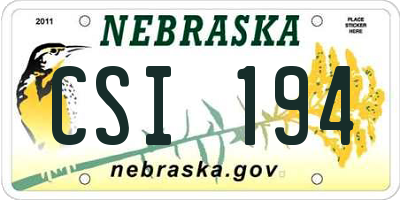 NE license plate CSI194
