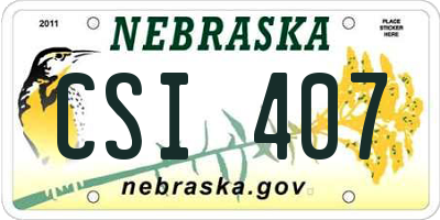 NE license plate CSI407
