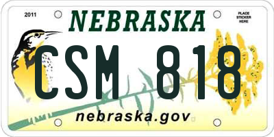 NE license plate CSM818
